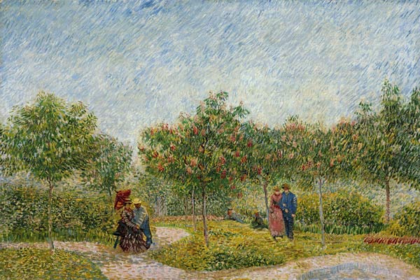 Garden in Montmarte with lovers van Vincent van Gogh