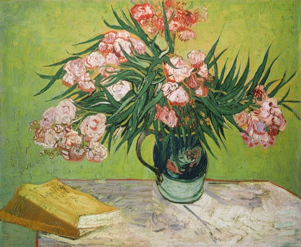Stilleven met oleander en boeken van Vincent van Gogh