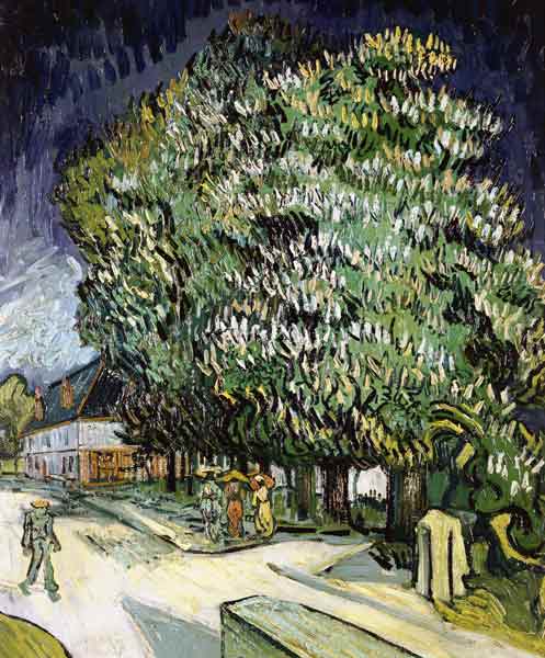 Blühende Kastanienbäume van Vincent van Gogh