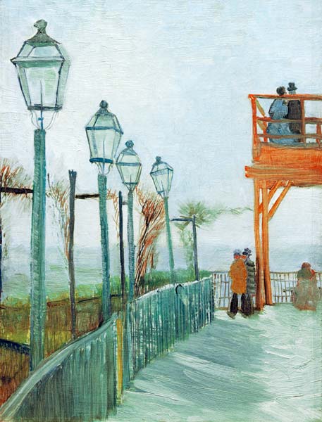 Terrace...Moulin Blute-fin van Vincent van Gogh