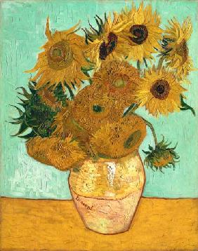Vaas met 12 zonnebloemen  - Vincent van Gogh
