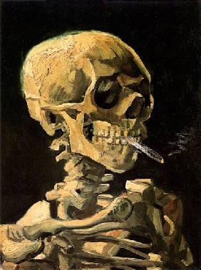 Schedel met brandende sigaret  1885/86