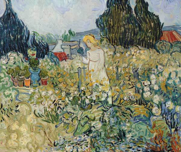 Vrouw in tuin van Vincent van Gogh
