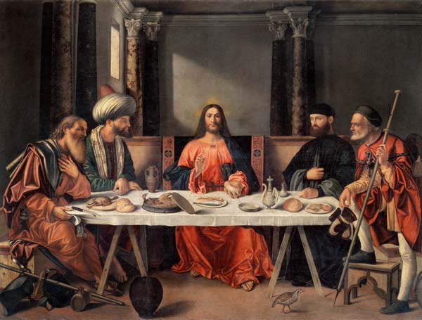 V.Carpaccio, Christus in Emmaus van Vittore Carpaccio