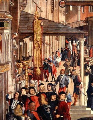 Street Scene, detail from The Miracle of the Relic of the True Cross on the Rialto Bridge, 1494 (oil van Vittore Carpaccio