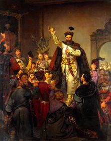 Die Besiegelung des Bündnisses von Tyszowce durch Stefan Czarniecki van Walery J.K. Eljasz-Radzikowski