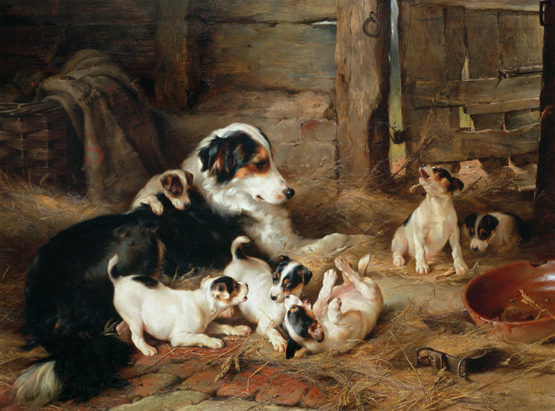 Hundefamilie van Walter Hunt