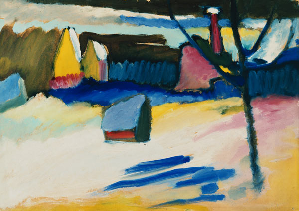 Murnau, Landschaft mit kahlem Baum, Spätherbst van Wassily Kandinsky