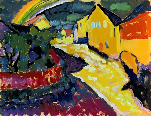 Murnau mit Regenbogen van Wassily Kandinsky