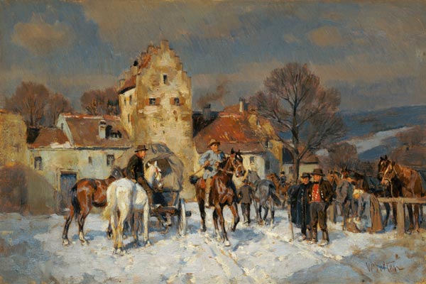 Pferdemarkt in Franken van Wilhelm Velten