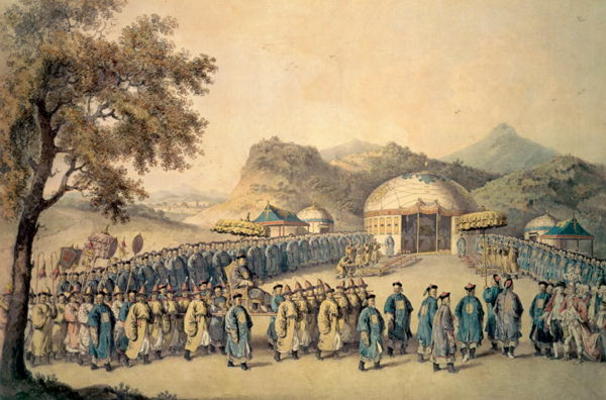 The Approach of the Emperor of China to his tent in Tartary to receive the British Ambassador, Georg van William Alexander
