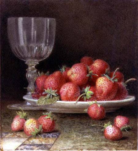 Strawberries and a Glass van William B. Hough