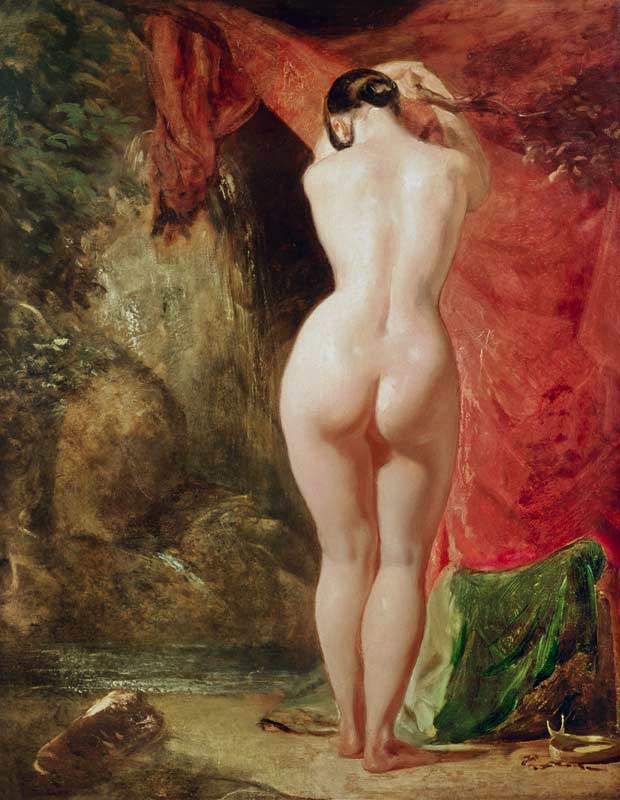 Diana staand bij een waterval van William Etty