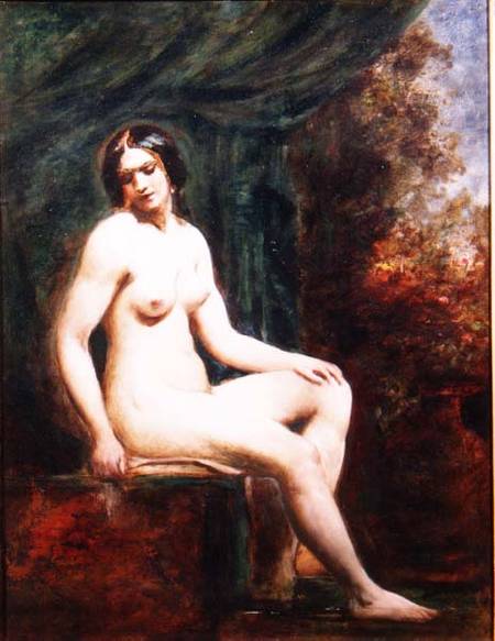 Seated Female Nude (board) van William Etty