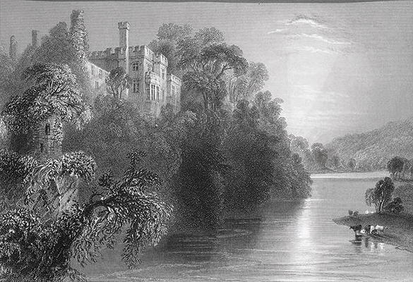 Lismore Castle, Lismore, County Waterford, Ireland, from 'Scenery and Antiquities of Ireland' by Geo van William Henry Bartlett