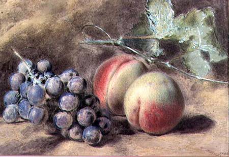 Grapes and Peaches van William Henry Hunt