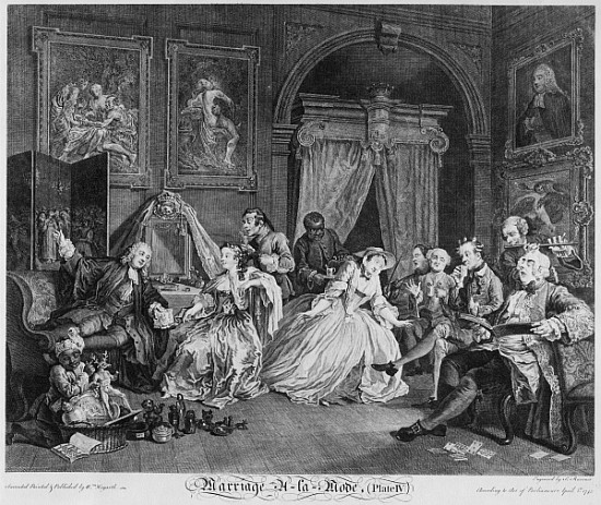 Marriage a la Mode, Plate IV, The Toilette van William Hogarth