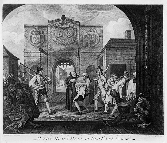 The Gate of Calais, or O The Roast Beef of Old England van William Hogarth