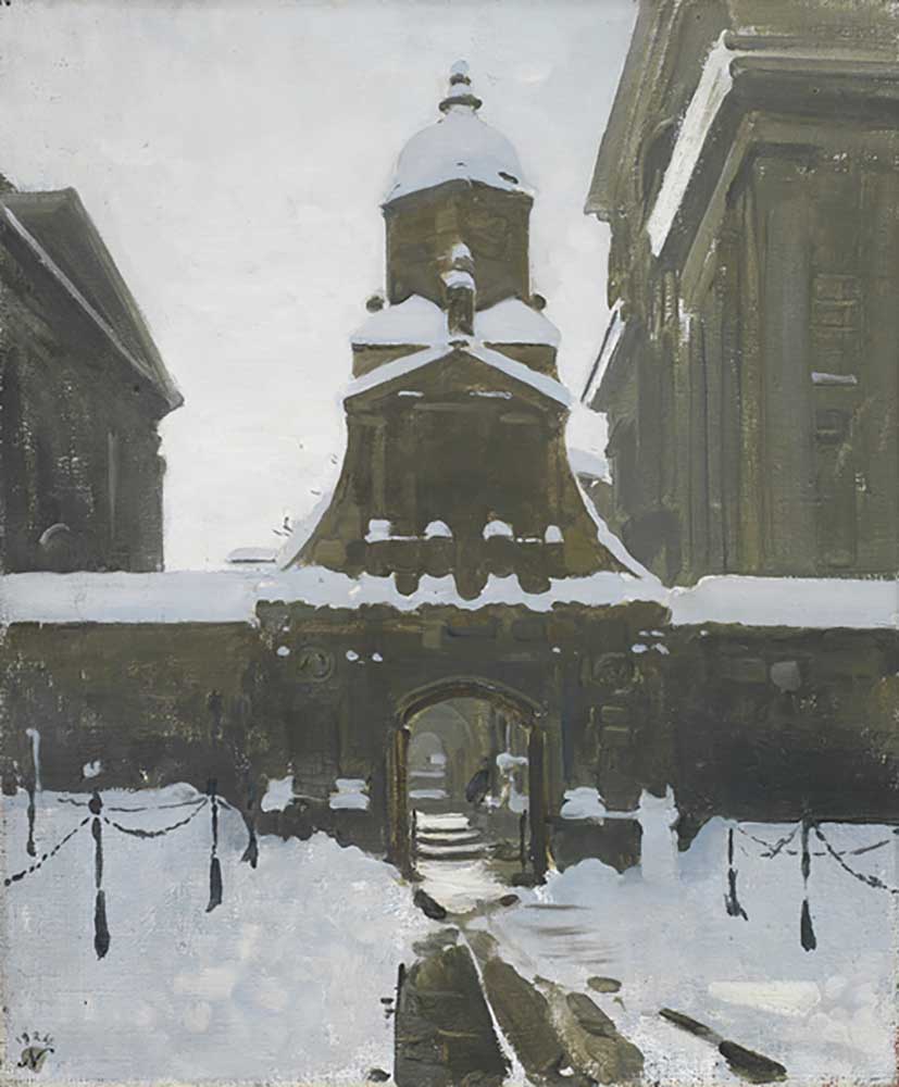 The Gate of Honour under Snow, 1924 van William Nicholson