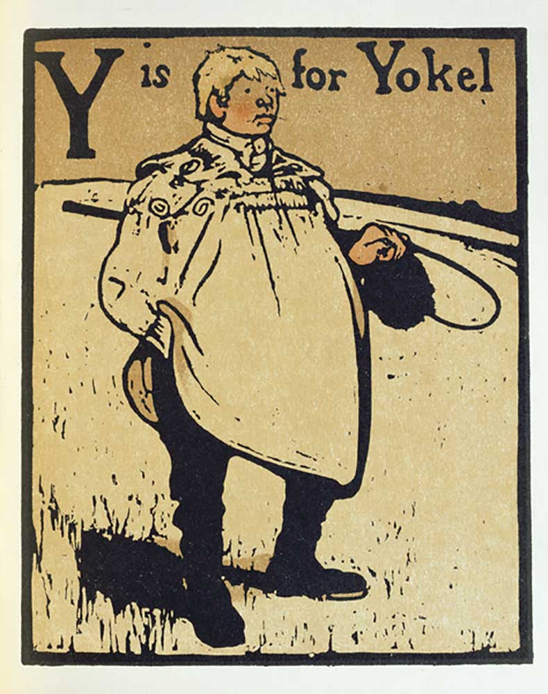 Y is for Yokel, illustration from An Alphabet, published by William Heinemann, 1898 van William Nicholson
