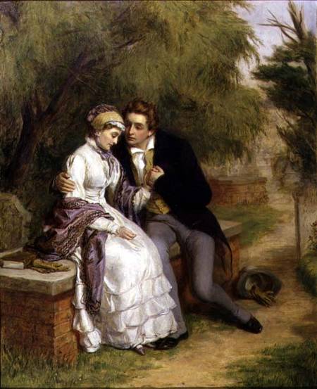 The Lover's Seat: Shelley (1792-1822) and Mary Godwin in Old St. Pancras Churchyard van William Powel Frith