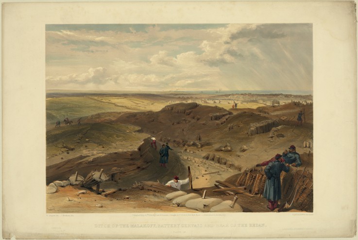 Malakoff redoubt, battery gervais and rear of the redan van William Simpson