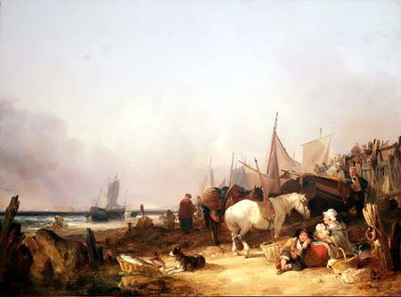 Coastal Scene with Figures van William Snr. Shayer